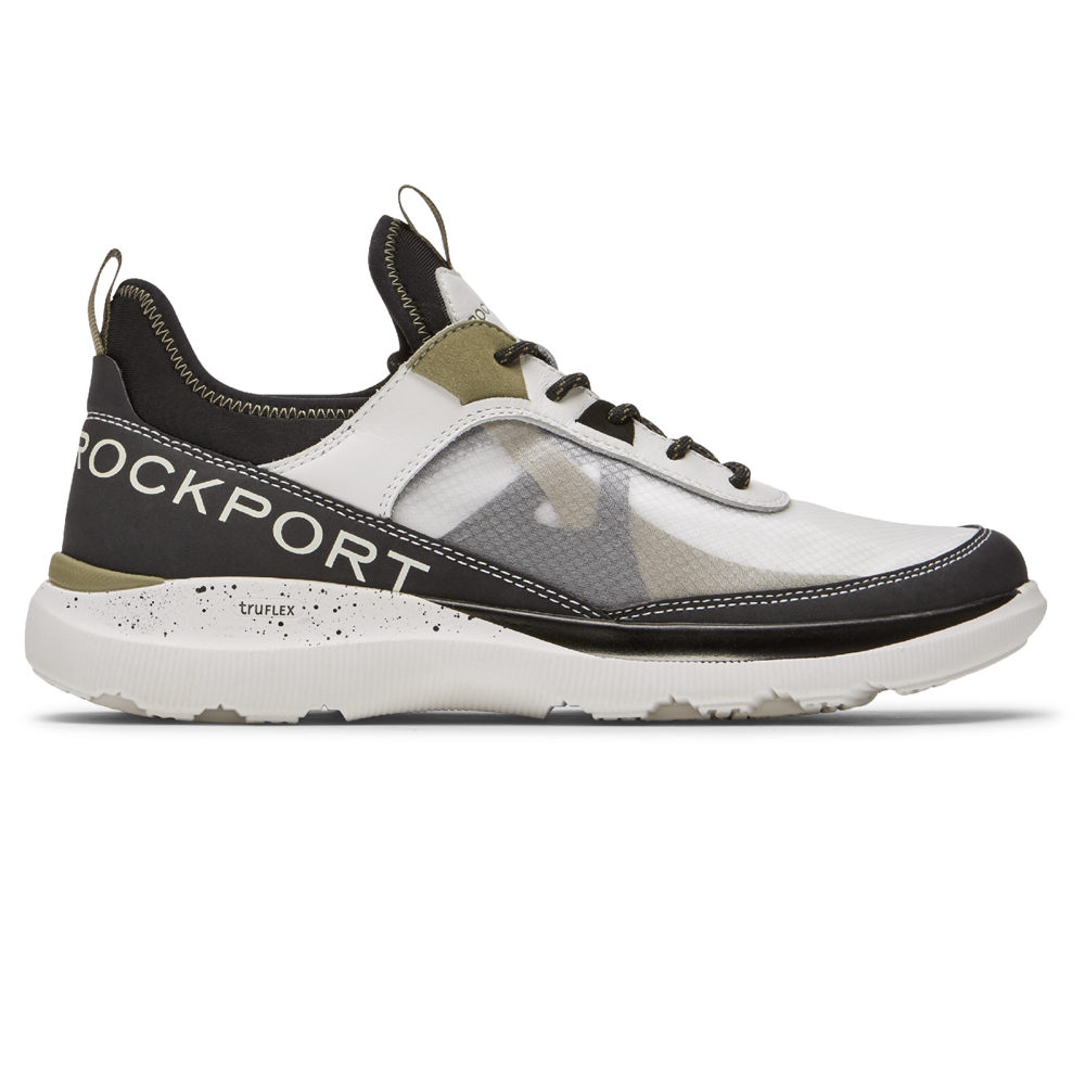 Rockport Joggesko Herre Hvitesvart - Truflex Hybrid Mudguard Tie - RPMA03512